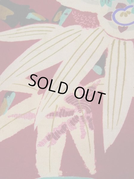 画像8: L0420R  羽織 女性用着物 ほつれ多数。 シルク（正絹） 淡い  赤, 梅 【中古】 【USED】 【リサイクル】 ★☆☆☆☆ (8)