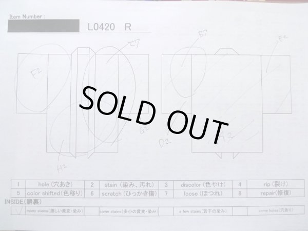 画像16: L0420R  羽織 女性用着物 ほつれ多数。 シルク（正絹） 淡い  赤, 梅 【中古】 【USED】 【リサイクル】 ★☆☆☆☆ (16)