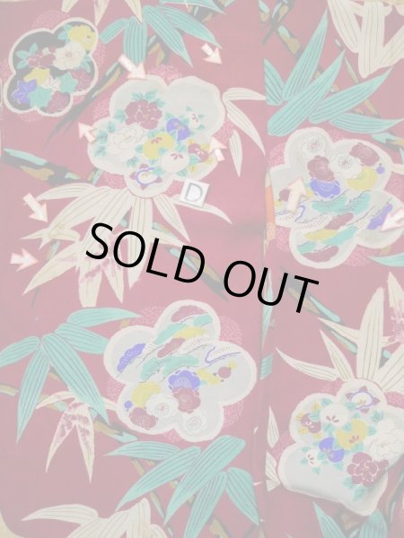 画像20: L0420R  羽織 女性用着物 ほつれ多数。 シルク（正絹） 淡い  赤, 梅 【中古】 【USED】 【リサイクル】 ★☆☆☆☆ (20)