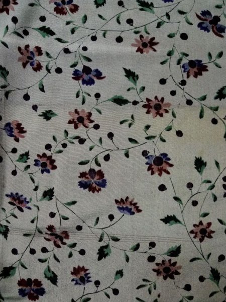 画像4: L0421A  羽織 女性用着物  シルク(正絹) スモーキーな 淡い 朱赤, 花 【中古】 【USED】 【リサイクル】 ★☆☆☆☆ (4)