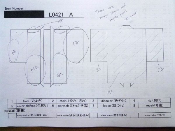 画像12: L0421A  羽織 女性用着物  シルク(正絹) スモーキーな 淡い 朱赤, 花 【中古】 【USED】 【リサイクル】 ★☆☆☆☆ (12)