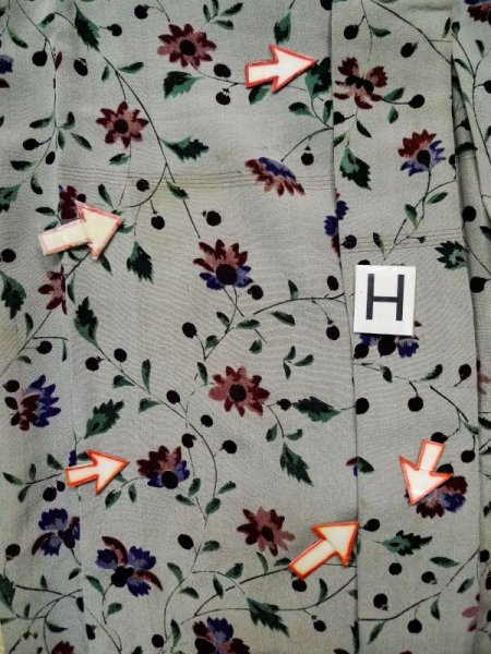 画像20: L0421A  羽織 女性用着物  シルク(正絹) スモーキーな 淡い 朱赤, 花 【中古】 【USED】 【リサイクル】 ★☆☆☆☆ (20)