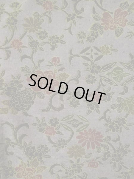 画像3: L0421J  道中着 女性用着物  化繊 スモーキーな グレイッシュ ローズ, 花 【中古】 【USED】 【リサイクル】 ★☆☆☆☆ (3)