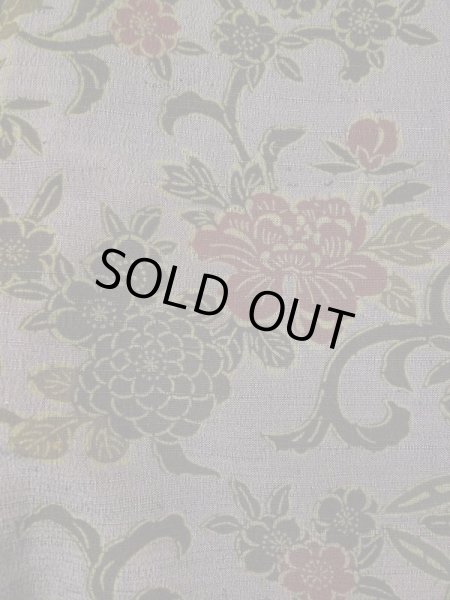 画像5: L0421J  道中着 女性用着物  化繊 スモーキーな グレイッシュ ローズ, 花 【中古】 【USED】 【リサイクル】 ★☆☆☆☆ (5)