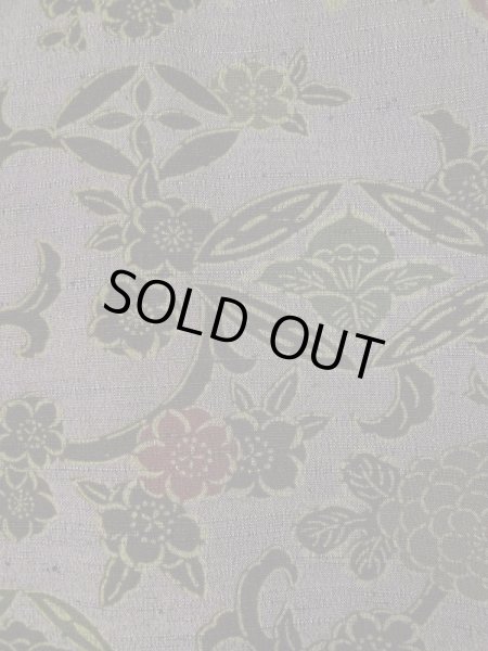 画像6: L0421J  道中着 女性用着物  化繊 スモーキーな グレイッシュ ローズ, 花 【中古】 【USED】 【リサイクル】 ★☆☆☆☆ (6)