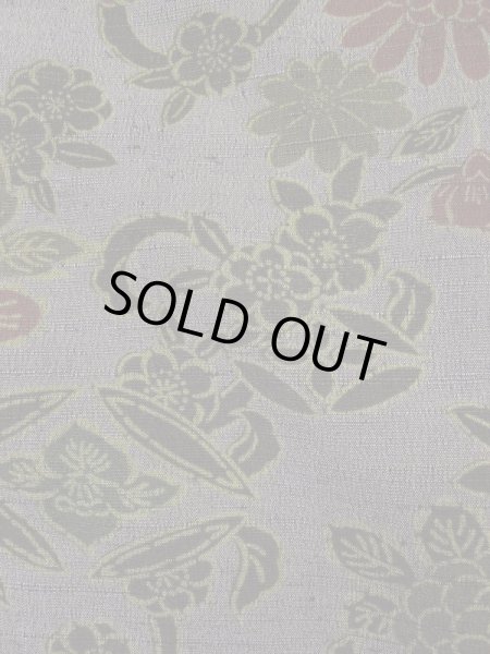 画像7: L0421J  道中着 女性用着物  化繊 スモーキーな グレイッシュ ローズ, 花 【中古】 【USED】 【リサイクル】 ★☆☆☆☆ (7)