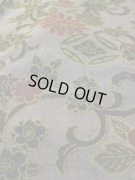 画像10: L0421J  道中着 女性用着物  化繊 スモーキーな グレイッシュ ローズ, 花 【中古】 【USED】 【リサイクル】 ★☆☆☆☆ (10)