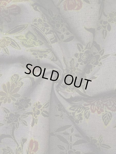 画像11: L0421J  道中着 女性用着物  化繊 スモーキーな グレイッシュ ローズ, 花 【中古】 【USED】 【リサイクル】 ★☆☆☆☆ (11)