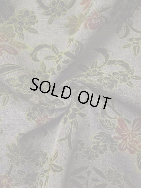 画像12: L0421J  道中着 女性用着物  化繊 スモーキーな グレイッシュ ローズ, 花 【中古】 【USED】 【リサイクル】 ★☆☆☆☆ (12)