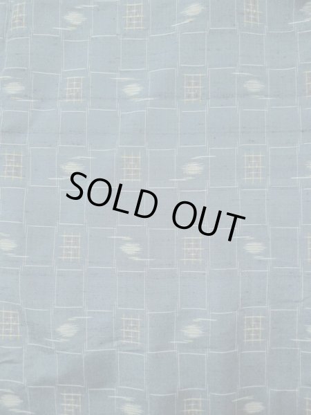 画像3: L0421K  道中着 女性用着物  シルク(正絹) スモーキーな グレイッシュ オレンジ, チェック柄 【中古】 【USED】 【リサイクル】 ★☆☆☆☆ (3)