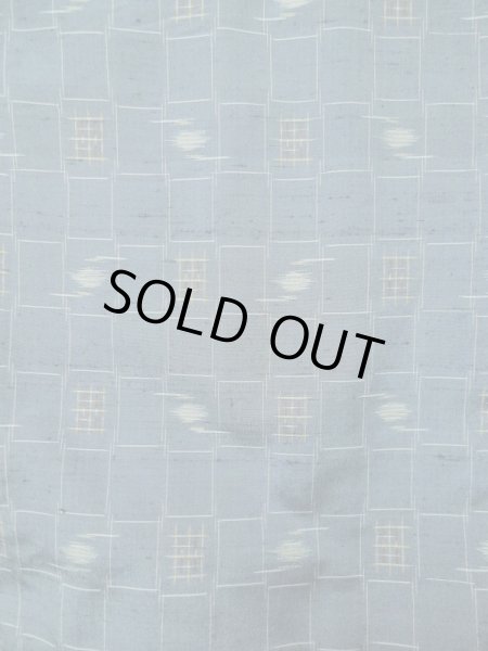 画像4: L0421K  道中着 女性用着物  シルク(正絹) スモーキーな グレイッシュ オレンジ, チェック柄 【中古】 【USED】 【リサイクル】 ★☆☆☆☆ (4)