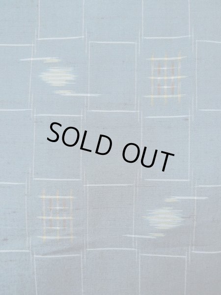 画像5: L0421K  道中着 女性用着物  シルク(正絹) スモーキーな グレイッシュ オレンジ, チェック柄 【中古】 【USED】 【リサイクル】 ★☆☆☆☆ (5)