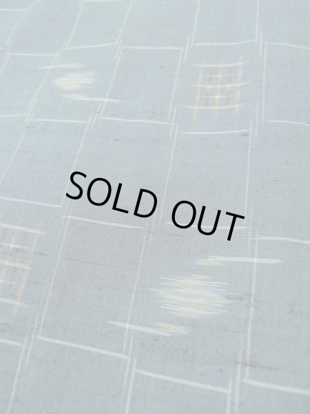 画像9: L0421K  道中着 女性用着物  シルク(正絹) スモーキーな グレイッシュ オレンジ, チェック柄 【中古】 【USED】 【リサイクル】 ★☆☆☆☆ (9)