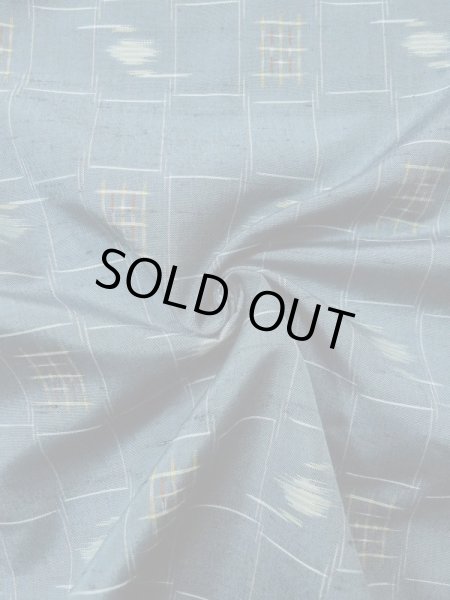 画像12: L0421K  道中着 女性用着物  シルク(正絹) スモーキーな グレイッシュ オレンジ, チェック柄 【中古】 【USED】 【リサイクル】 ★☆☆☆☆ (12)