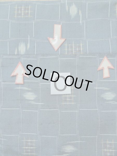 画像17: L0421K  道中着 女性用着物  シルク(正絹) スモーキーな グレイッシュ オレンジ, チェック柄 【中古】 【USED】 【リサイクル】 ★☆☆☆☆ (17)