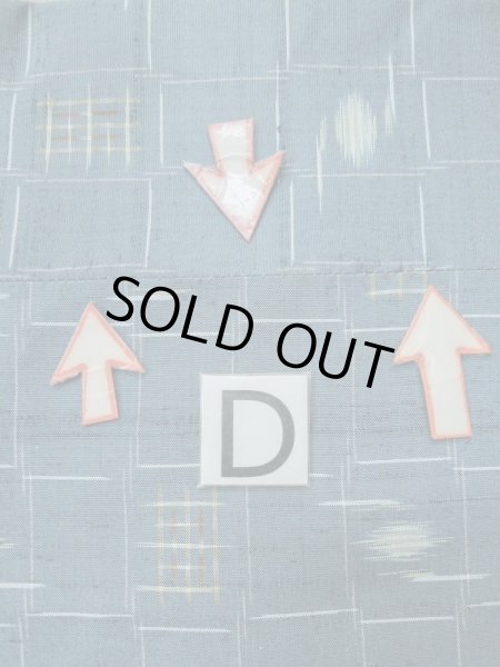 画像18: L0421K  道中着 女性用着物  シルク(正絹) スモーキーな グレイッシュ オレンジ, チェック柄 【中古】 【USED】 【リサイクル】 ★☆☆☆☆ (18)