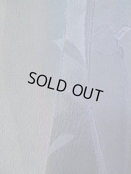 画像7: L0421M  道中着 女性用着物  化繊 クリーミーな グレイッシュ オリーブ, つた 【中古】 【USED】 【リサイクル】 ★★★★☆ (7)