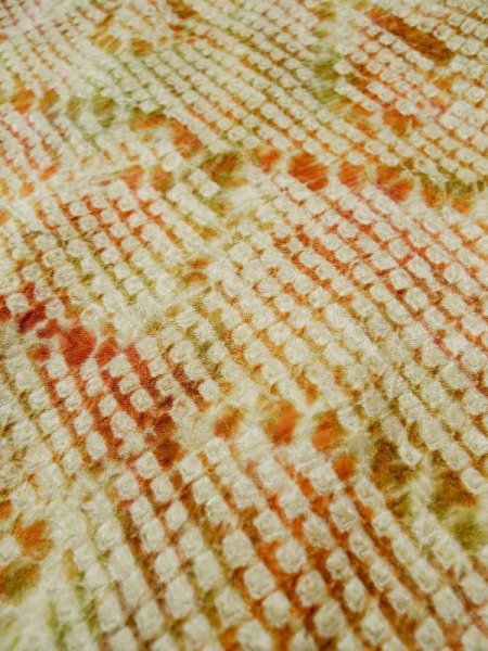 画像10: L0421O  道行 女性用着物  シルク(正絹) グレイッシュ  えんじ, 線 【中古】 【USED】 【リサイクル】 ★★★☆☆ (10)