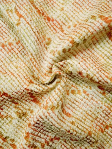 画像14: L0421O  道行 女性用着物  シルク(正絹) グレイッシュ  えんじ, 線 【中古】 【USED】 【リサイクル】 ★★★☆☆ (14)