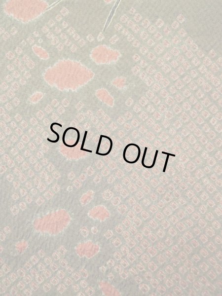 画像9: L0421Q Mint  道行 女性用着物  シルク(正絹) クリーミーな グレイッシュ オリーブ, 菊 【中古】 【USED】 【リサイクル】 ★★★★★ (9)