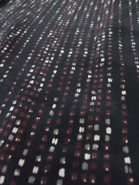 画像8: L0426B  小紋 女性用着物  シルク(正絹)   黒, 小さな点々 【中古】 【USED】 【リサイクル】 ★☆☆☆☆ (8)