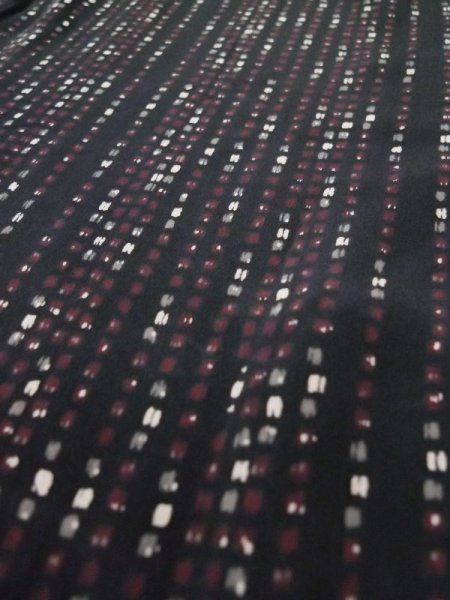 画像9: L0426B  小紋 女性用着物  シルク(正絹)   黒, 小さな点々 【中古】 【USED】 【リサイクル】 ★☆☆☆☆ (9)