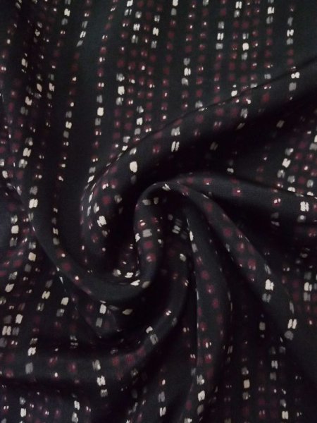 画像11: L0426B  小紋 女性用着物  シルク(正絹)   黒, 小さな点々 【中古】 【USED】 【リサイクル】 ★☆☆☆☆ (11)