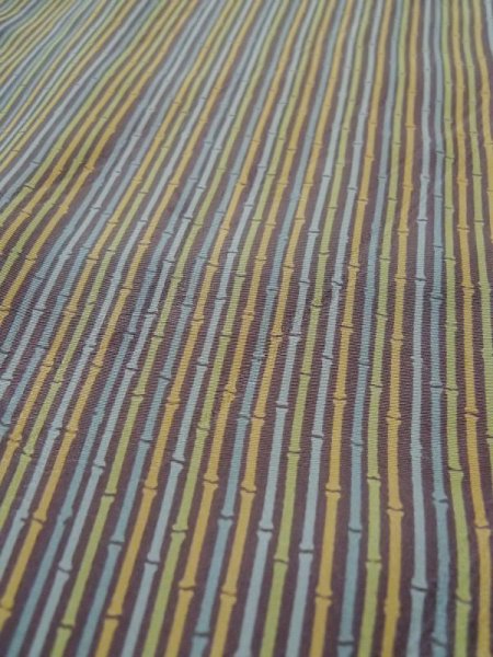 画像7: L0426F  小紋 女性用着物  シルク(正絹) ペール  マルチカラー, 竹 【中古】 【USED】 【リサイクル】 ★★☆☆☆ (7)