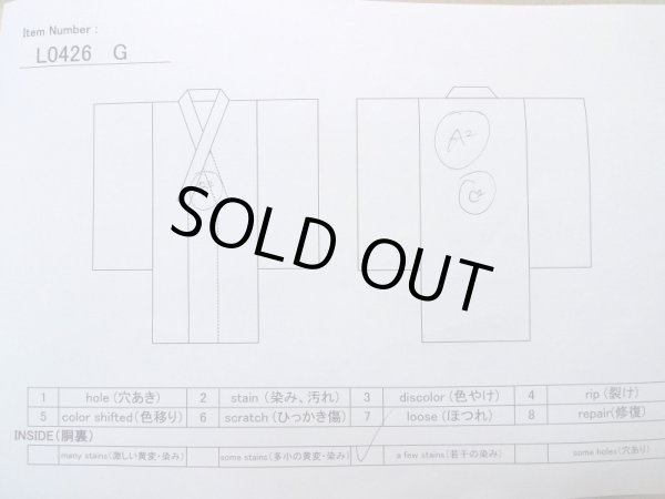 画像14: L0426G  付下げ 女性用着物  シルク(正絹) グレイッシュ  アイボリー, 梅 【中古】 【USED】 【リサイクル】 ★★★☆☆ (14)