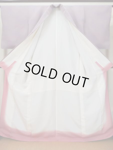 画像2: L0426K Mint  小紋 女性用着物  シルク(正絹) ペール ライト 藤, ぼかし 【中古】 【USED】 【リサイクル】 ★★★★★ (2)