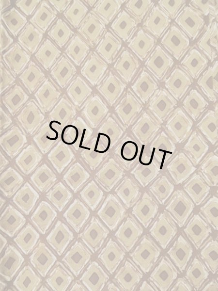 画像3: L0426L  小紋 女性用着物  シルク（正絹） ペール 赤み 茶色, 菱 【中古】 【USED】 【リサイクル】 ★★★☆☆ (3)