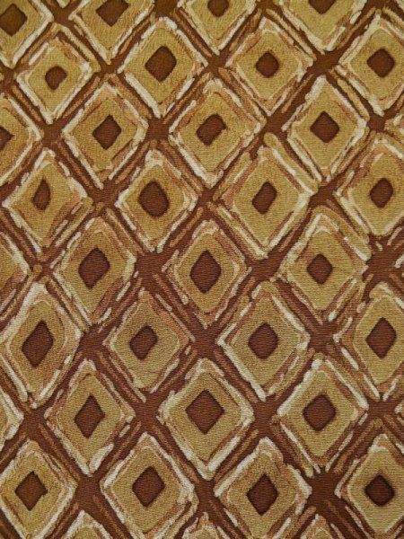 画像6: L0426L  小紋 女性用着物  シルク(正絹) ペール 赤み 茶色, 菱 【中古】 【USED】 【リサイクル】 ★★★☆☆ (6)