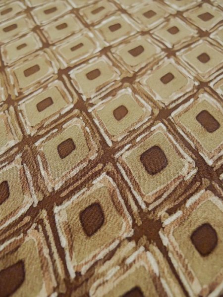 画像9: L0426L  小紋 女性用着物  シルク(正絹) ペール 赤み 茶色, 菱 【中古】 【USED】 【リサイクル】 ★★★☆☆ (9)