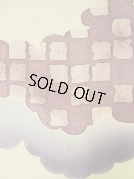 画像8: L0426N  小紋 女性用着物  シルク(正絹) ペール ライト イエロー(黄色), 雲 【中古】 【USED】 【リサイクル】 ★★★☆☆ (8)