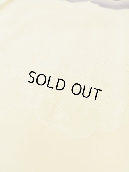 画像12: L0426N  小紋 女性用着物  シルク(正絹) ペール ライト イエロー(黄色), 雲 【中古】 【USED】 【リサイクル】 ★★★☆☆ (12)