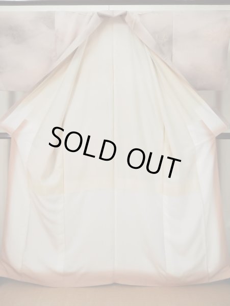 画像2: L0426P  小紋 女性用着物  シルク(正絹) ペール グレイッシュ ピンク, 木 【中古】 【USED】 【リサイクル】 ★★☆☆☆ (2)