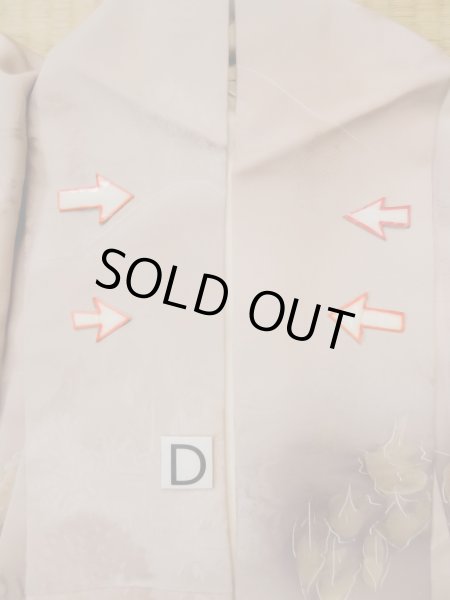 画像19: L0426P  小紋 女性用着物  シルク(正絹) ペール グレイッシュ ピンク, 木 【中古】 【USED】 【リサイクル】 ★★☆☆☆ (19)