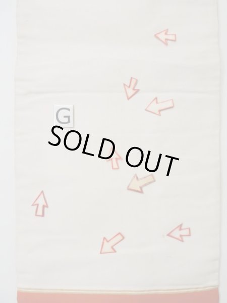 画像18: L0427I 名古屋帯 女性用着物 シルク(正絹)   オレンジ 抽象的模様 【中古】 【USED】 【リサイクル】 ★☆☆☆☆ (18)