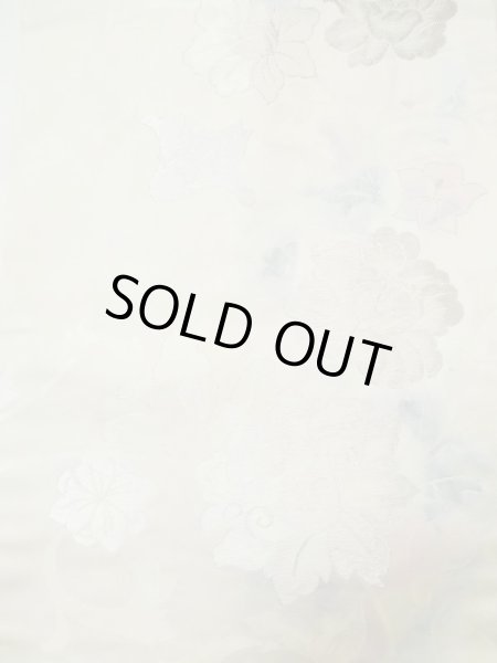 画像2: L0427S 名古屋帯 女性用着物 シルク（正絹）   オフ　ホワイト 花 【中古】 【USED】 【リサイクル】 ★★★☆☆ (2)