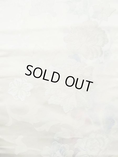 画像4: L0427S 名古屋帯 女性用着物 シルク（正絹）   オフ　ホワイト 花 【中古】 【USED】 【リサイクル】 ★★★☆☆ (4)