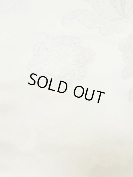 画像7: L0427S 名古屋帯 女性用着物 シルク（正絹）   オフ　ホワイト 花 【中古】 【USED】 【リサイクル】 ★★★☆☆ (7)