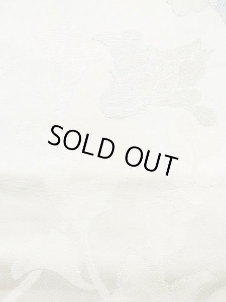 画像8: L0427S 名古屋帯 女性用着物 シルク（正絹）   オフ　ホワイト 花 【中古】 【USED】 【リサイクル】 ★★★☆☆ (8)