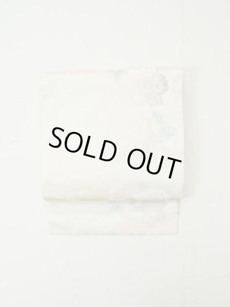 画像13: L0427S 名古屋帯 女性用着物 シルク（正絹）   オフ　ホワイト 花 【中古】 【USED】 【リサイクル】 ★★★☆☆ (13)