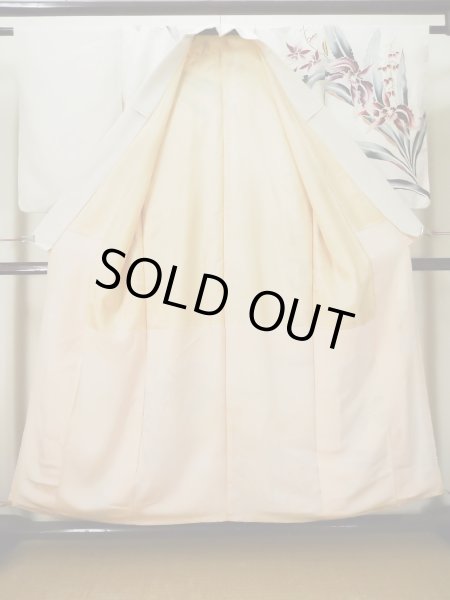 画像3: L0511B  L0511B 訪問着 女性用着物 洋花柄 シルク(正絹)   オフ ホワイト, 花 【中古】 【USED】 【リサイクル】 ★☆☆☆☆ (3)