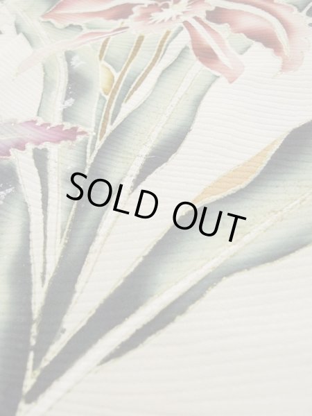 画像11: L0511B  L0511B 訪問着 女性用着物 洋花柄 シルク(正絹)   オフ ホワイト, 花 【中古】 【USED】 【リサイクル】 ★☆☆☆☆ (11)