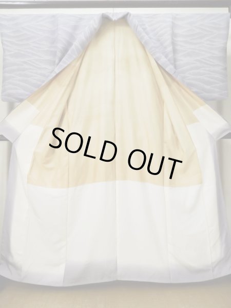 画像3: L0511C  L0511C 訪問着 女性用着物  シルク(正絹) 淡い 青み 藤色, 菊 【中古】 【USED】 【リサイクル】 ★★★☆☆ (3)