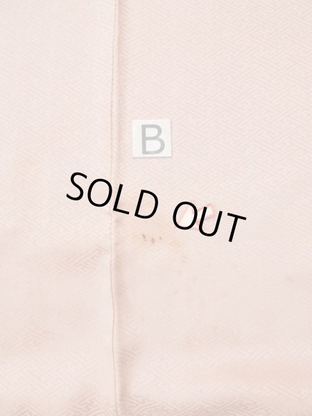 画像19: L0511E  L0511E 訪問着 女性用着物 巾着柄 シルク(正絹) 淡い 灰色がかった 珊瑚色, ぼたん 【中古】 【USED】 【リサイクル】 ★☆☆☆☆ (19)