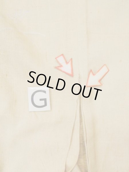 画像23: L0511G  L0511G 訪問着 女性用着物 トンボ柄、ほつれ、裂けあり、ウールと麻のような手触りです。 不明   ベージュ, 草 【中古】 【USED】 【リサイクル】 ★☆☆☆☆ (23)