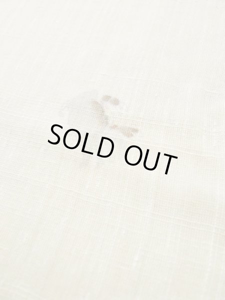 画像10: L0511H  L0511H 訪問着 女性用着物 穴あきあり、珍しい蟹柄、ウールと麻のような手触り。 不明   オフ ホワイト,  【中古】 【USED】 【リサイクル】 ★☆☆☆☆ (10)