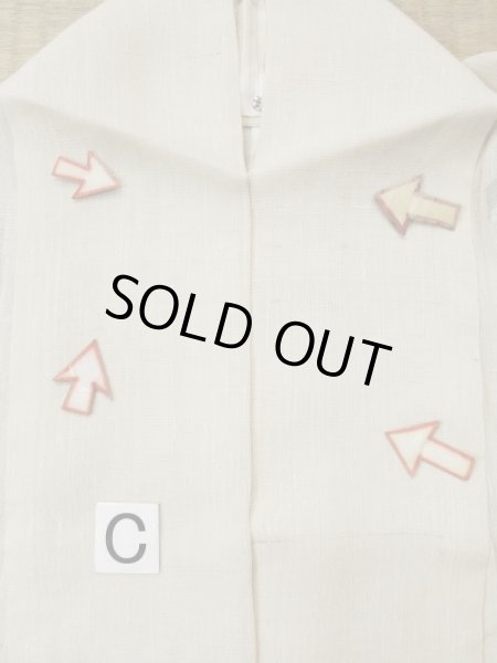 画像20: L0511H  L0511H 訪問着 女性用着物 穴あきあり、珍しい蟹柄、ウールと麻のような手触り。 不明   オフ ホワイト,  【中古】 【USED】 【リサイクル】 ★☆☆☆☆ (20)